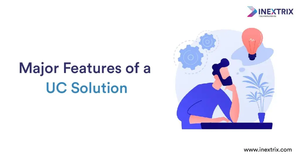 Major features of a Unified Communications (UC) solution include voice and video calling, instant messaging, conferencing, collaboration tools, mobility, and seamless business communication.
