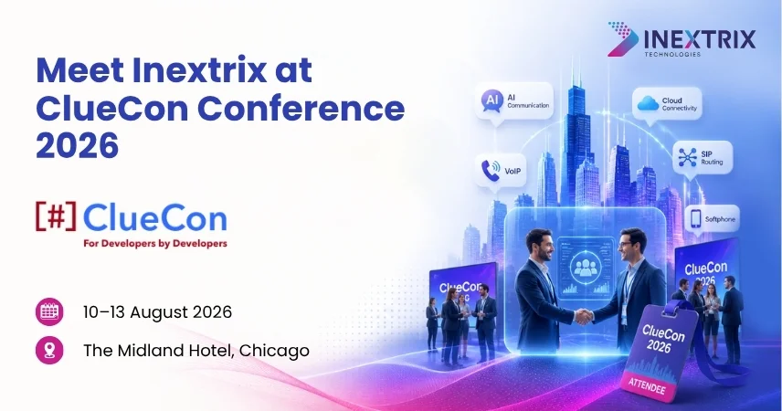 Inextrix attending ClueCon Conference 2026 at The Midland Hotel, Chicago from 10–13 August 2026